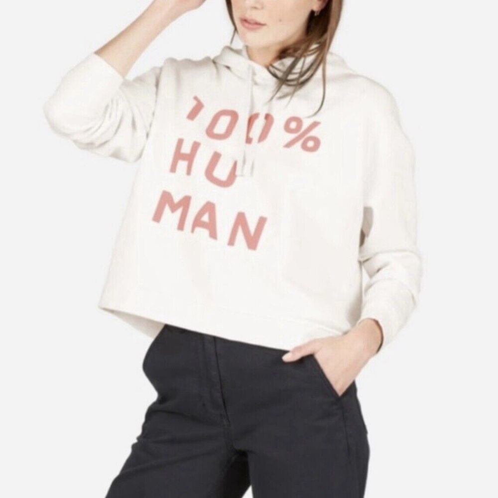 Everlane Hoodie Sweatshirt 100% Human White Small